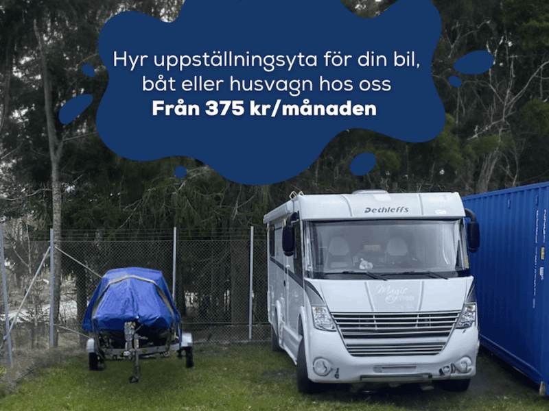 Parkeringsplats för bil, båt och husvagn 2026